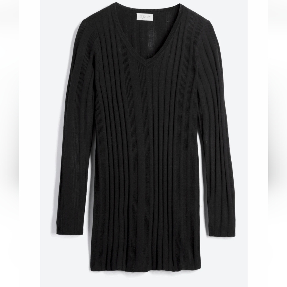 RD STYLE Mondavi Side Slit V-Neck Pullover Sweater